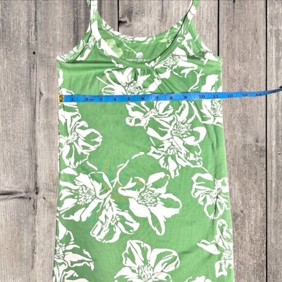 Banana Republic Island Floral Flower Print Green Spaghetti Strap Tank Top Size S - Picture 5 of 6